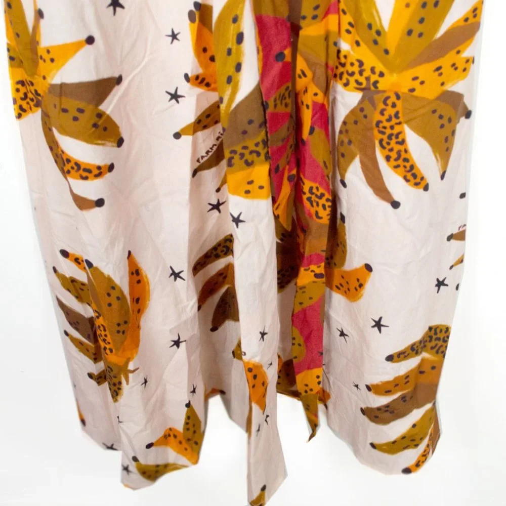 Farm Rio Creme & Brown Banana Puff Sleeve Dress - Picture 6 of 13